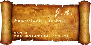 Jendrolovits Andor névjegykártya